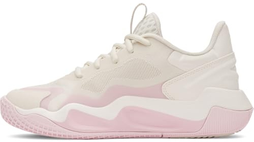 Under Armour Women's Ace Low 2 Volleyball Shoes, (279) Stone/Stone/Prime Pink, 8, US