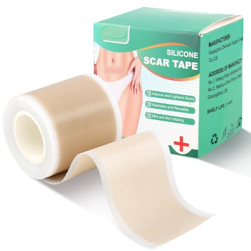 Pansements en silicone pour cicatrices (rouleau de 4 cm x 300 cm), bande de scar en silicone réutilisable, césarienne, cicatrices chirurgicales, brûlures, chéloïde et acné