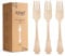 FOOGO Green 100 tenedores de madera desechables elegantes, certificado FSC®, 100 tenedores, 20 cm, biodegradables, ecológicos, ideal para bodas, bambú, alternativa al plástico