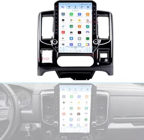 14,5 Zoll Autoradio Stereo Qualcomm für Dodge Ram 1500 2500 3500 2008-2012 | System LKW Stereo Ersatz Tesla Style Multimedia Player Android Auto GPS WiFi DSP Bluetooth (2-Sitzer-Auto vorne, 8+128GB