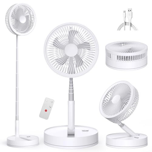 Portable Foldable Standing Fan Rechargeable - 8000mAh 8.6’‘ Oscillating
