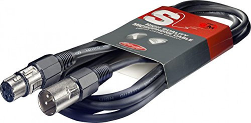 Câble microphone de haute qualité avec anneau jaune 6 m – 1 x XLR mâle / 1 x XLR femelle