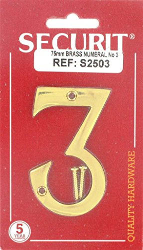 SEC 75MM Brass Numeral 3 S2503