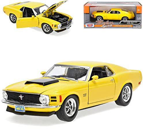 MOTORMAX Ford Mustang Boss 429 Gelb 1970 Coupe 1/24 Modellauto Modell Auto