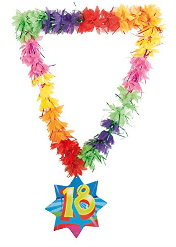 Folat Deko Hawaii Lei Lametta Happy 18th Birthday