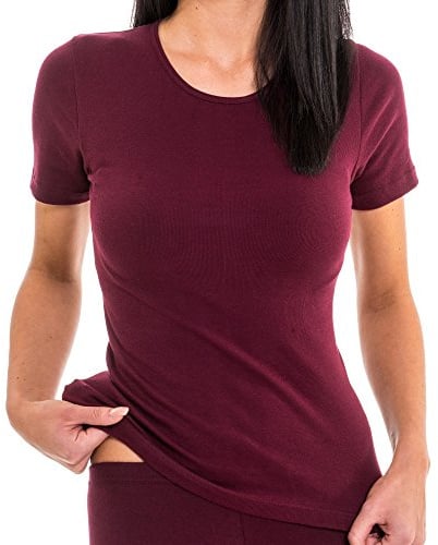 HERMKO 1800 Damen Kurzarm Shirt mit Rundhals-Ausschnitt aus 100% Bio-Baumwolle,Farbe:weiß;Größe:36/38 (S)