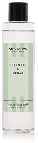 Modern Classic 200ml Diffuser Refill Collection - Six Contemporary Scents By Stoneglow. Long Lasting Flame Free Scenting. (Green Fig & Cedar)