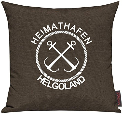 Shirtinstyle Kissenhülle Für Auserwählte! Sofakissen Motiv Typo Kuschelidee Heimathafen Helgoland, Kissen, Sofa, Deko, Kuscheln, Urlaub, See, Meer, Heimatort, Stadt, Urlaub, Farbe Braun