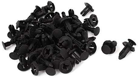 sourcing map 40 Stücke Kunststoff Nietverschlussklappen Stoßstangen Clips Schwarz für Auto