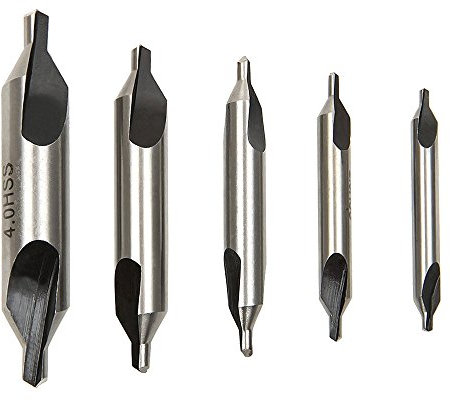 Malayas 5PCS HSS Lathe Mill Center Drill Countersink Bit Tooling Set 60 Degree Angle Countersink 1/8 3/16 1/4 5/16 5/32 Suitable for Positioning and Chamfering Processing