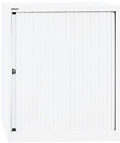 BISLEY Rollladenschrank EuroTambour, 2 Fachböden, 2,5 OH, Metall, Pww696 Rollladen/Korpus Verkehrsweiß, 43 x 80 x 103 cm