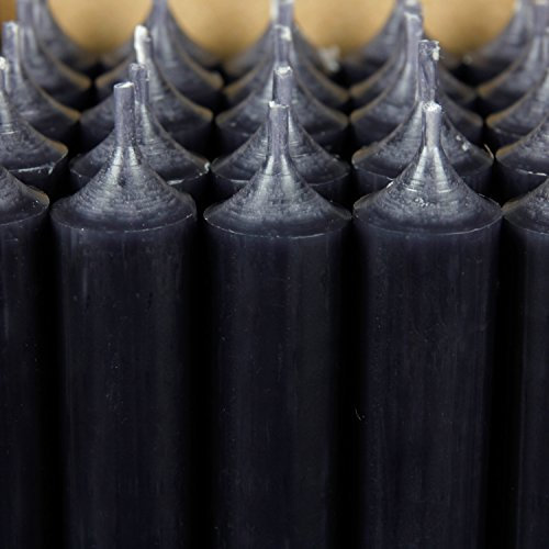 Bütic GmbH Stabkerzen durchgefärbt 250mm x Ø 22mm - Kerzen hochgereinigt, Brenndauer 11,5h, geruchsneutral, rußarm mit rückstandsfreiem Abbrand, Farbe:Antrazit, Set mit:25 Stück