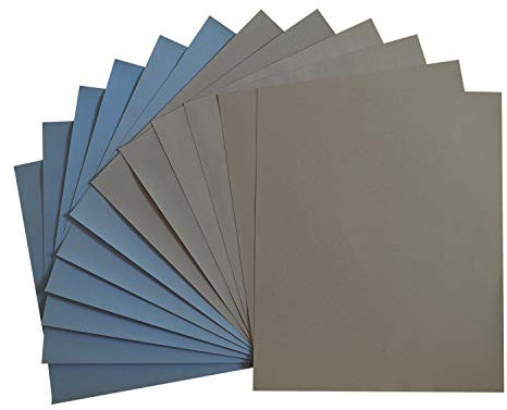 Grit 1500 2000 2500 3000 5000 7000 High Precision Polishing Sanding Wet/dry Abrasive Sandpaper Sheets - Germany, Pack of 12
