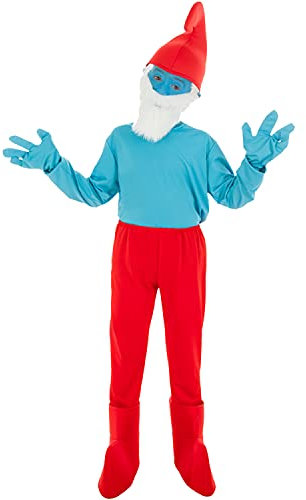 Chaks Die Schlümpfe-Papa Schlumpf Kostüm für Kinder blau-rot - Bunt