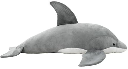 vidaXL Giocattolo di Peluche Delfino Grigio Animale Morbido Gioco Bambini