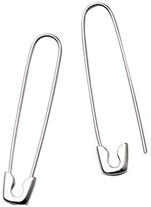 37 mm Sicherheitsnadel Ohrringe für Damen und Mädchen 925 Sterling Silber Creolen Knorpelohrringe Huggie Creolen Statement Ohrringe Minimalistischer Schmuck