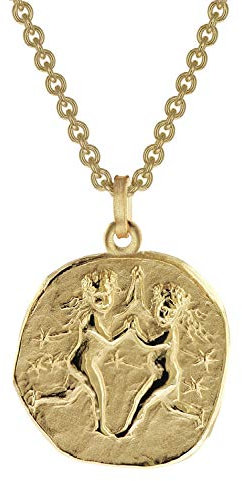 trendor Zwilling Sternzeichen Anhänger Herrenkette Gold auf Silber Tierkreiszeichen, zeitloser Halsschmuck für Herren, tolle Geschenkidee, 39070-06-50 50 cm