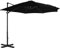 vidaXL Ampelschirm mit Aluminium-Mast Kurbelsystem Sonnenschirm Gartenschirm Marktschirm Strandschirm Kurbelschirm Schirm Schwarz 300cm