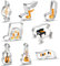 Lot de 8 emporte-pièces en forme de note de musique - En acier inoxydable - Clé de sol, huitième note, un quart de note, un piano, un violon, une guitare, un clavier de piano - Instruments de musique