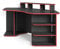 byLIVING Thanatos 02 Gaming-Schreibtisch mit robuster und pflegeleichter Melamin Oberfläche in schwarz und Kanten Aufsatz für mehr Stauraum, Holzwerkstoff Spanplatte, grau-rot, B 198, H 76, T 85 cm