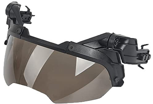 WISEONUS Universelle Taktische Helm Brille abnehmbare Airsoft Helmbrille Paintball Jagd Zubehör für Mich/Fast Helm (Hellbraune Gläser)