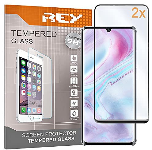 2X Protector de Pantalla 3D para XIAOMI REDMI Note 10 - XIAOMI REDMI Note 10s, Negro, Protección Completa, 3D / 4D / 5D