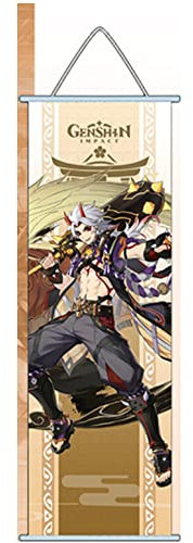 ROSETOR 1 x Genshin Impact Hanging Painting Silk Cloth Poster Engraved Scroll Animation Peripheral (Arataki Itto)