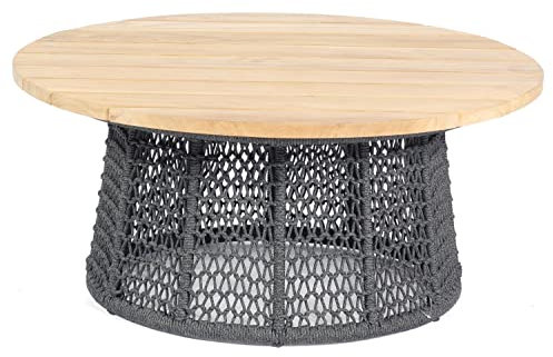 Müsing Lounge-Tisch Poison Gartentisch 100cm Rund Teakholz/Aluminium/Polyrope