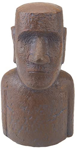 PMS VFM e-Store Easter Island Garden Ornament - Bronze Effect Moai Statue, Perfect for Garden Planters, Aquarium Decoration, and Unique Aquarium Ornaments for Indoor and Outdoor Spaces