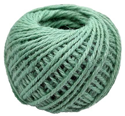 Spago di iuta da 50 m, colore verde menta, spago colorato per lavori fai da te, confezioni regalo e decorazioni per la casa, 2 mm (verde menta)