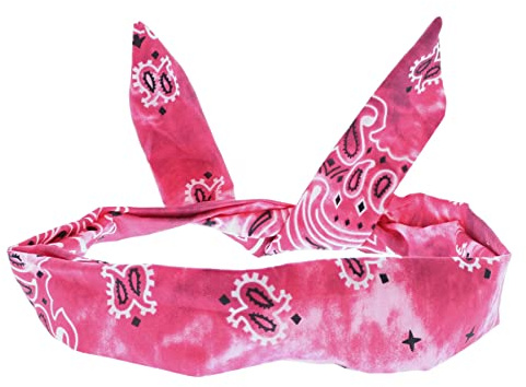 Topkids Accessories Paisley Wire Headbands for Women's Hair, Girls Headbands Hair Bands for Women Hair Accessories for Women Head Bands Adult Women Women's Fashion Headbands (Fuchsia Acid Wash)