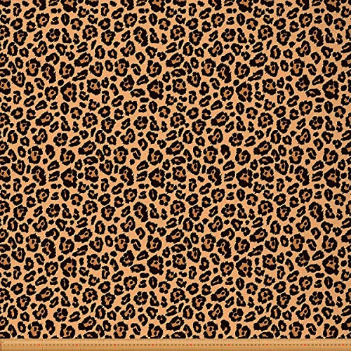 Stoff Meterware mit Leopardenmuster Geparden Bedruckter Polsterstoff Punktmusterstoff Afrika Wildtier Dekostoff Zum Nähen Von Kleidung und Zum Basteln Braun 92 x 150 (HxB)