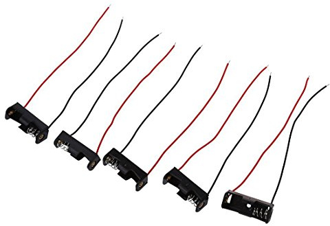 Gkhowiu 5pcs 4.3 Fils de Connexion Noir Stockage de la Batterie Support Slot 1 x 12V 23A/27A