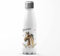 Mikalino Kinder Edelstahl Trinkflasche Braunes Pferd mit Blumenranke und Wunschname Einschulung Geschenk Schulanfänger Thermosflasche Mädchen Junge, Farbe:weissweiss, Grösse:500ml