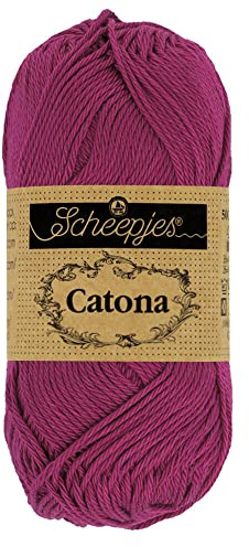 Scheepjes - Scheepjes Catona 128 Tyrian Purple Yarn - 10x10g