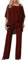 shownicer Hosenanzug Damen Tüll Abendanzug Sets Zweiteiler Chiffon Shirt Und Hohe Taille Hosenanzug Elegant Vintage 2-Teiliges Set Outfit Cocktail Party Festlich Hosenanzug B Rot XL