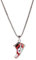 GAUEIOUR Collana con scarpe sportive, collana in acciaio al titanio, stile hip-hop, alla moda, per coppie, maglioni, scarpe sportive, hip-hop, punk, unisex (rosso/argento), Argento sterling