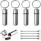NITAIUN 4 Pcs Boîte à Pilulier en Aluminium Bouteille avec Petite cuillère Portable Porte-Médicament Conteneur Porte-Clés Organisateur pour un Usage Quotidien en Camping Plein (Argent)