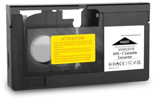 VHS-C Cassette Adapter Compatible with VHS-C SVHS Camcorders JVC RCA Panasonic Motorized VHS Cassette Converter (NOT Compatible with 8mm / MiniDV / Hi8)