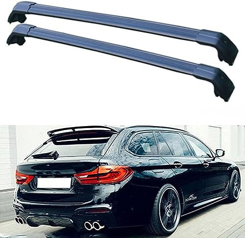 Auto Dachträger Dachreling für BMW 5-Series Touring Wagon 5-dr Estate G31 2017-2021, Dach Gepäckträger aus Aluminium,Black