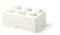 LEGO Storage Brick 6 Knobs White, Stackable Box With Lid, 8.47 L - Plastic Desk and Room Storage, Toy Box