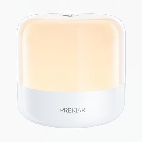 PREKIAR Nachttischlampe für Kinder, 2000 mAh tragbar wiederaufladbar Schreibtischlampe, 4 W warme Farbe stufenloses Dimmen, RGB-Farbverlauf 256 Farben, geeignet für Schlafzimmer Schlafhilfe (Blue)