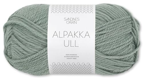 Frida's Wollhaus Sandnes 50 g Alpakka Ull Alpaka Wolle Garn Stricken Wintergarn wärmend 37 Farben (8051 | Eukalyptus)