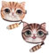 Finyoffiy Lot de 2 porte-monnaie en peluche avec fermeture éclair en forme de tête de chat pour femme, jaune, /