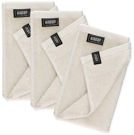 SCHÖNER WOHNEN Gästehandtücher 30x50 weiß - Frottee Gästetuch Set im 3er Pack - Gesichtstücher Baumwolle Öko-Tex - klein - für Bad, WC, Baby, Kinder & Fitnessstudio - schnelltrocknend