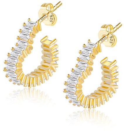 ASH'S CHOICE Ohrringe Herz Gold Damen, Creolen Gold Herz 14K Vergoldet Ohrringe Creolen mit Herz Anhänger, Silber 925 Ohrringe Hängende Herzform Creolen Klobig Gold Glitz Ohrringe mit Zirkon Strass
