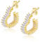 ASH'S CHOICE Ohrringe Herz Gold Damen, Creolen Gold Herz 14K Vergoldet Ohrringe Creolen mit Herz Anhänger, Silber 925 Ohrringe Hängende Herzform Creolen Klobig Gold Glitz Ohrringe mit Zirkon Strass