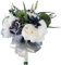 Fouriding Hochzeit Braut Blumenstrauß,Künstliche Hand Blumen Rosen Brautstrauß Brautjungfer für Zeremonie Jahrestag Partei Braut Dusche Dekoration Hochzeit Sträuße (Nebliges Blau)