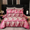 Tospass Satin Bettwäsche 200x200 3Teilig Lila Jacquard Stickerei Prozess Weich Kuschelig Microfaser Blumen Bettwäsche-Sets, 1 Bettbezüge 200x200 und 2 Kissenbezüge 80x80 mit Reißverschluss