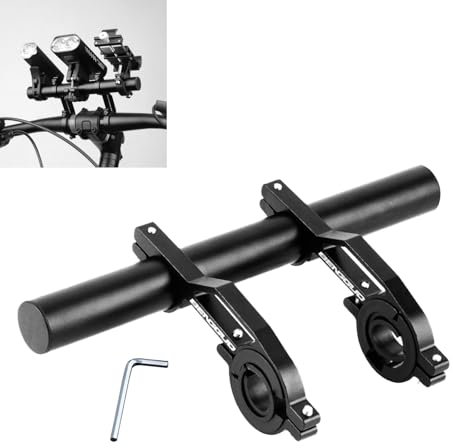 Yemiany Fahrradlenker Erweiterung, Aluminium Universal Fahrrad Lenker Erweiterung, 20cm fahrradlenker verlängerung mit 2 Stück Klemmhalterungen, 1 Stück Inbusschlüssel, 6 Stück Strews,2 Stück Dichtung
